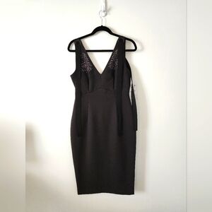 Zara Ribbon Rhinestone Detail Pencil Dress L NWT